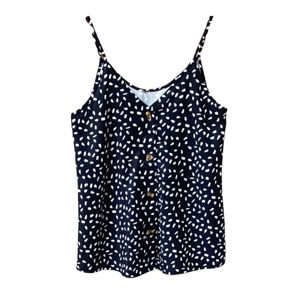 NWOT Women's Black& White Print Sleeveless Tank - Picture 2 of 11